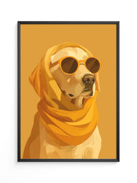 Hund mit Sonnenbrille Retro-Design