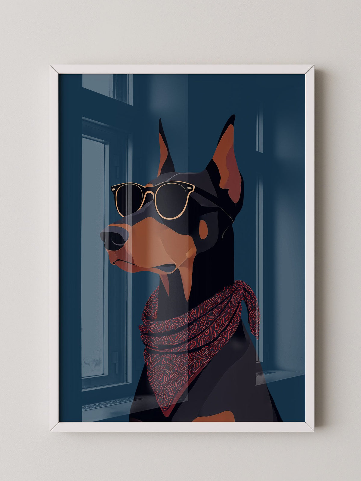 Dobermann Sonnenbrille Retro