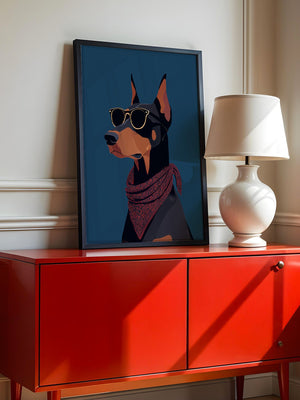 Dobermann Sonnenbrille Retro