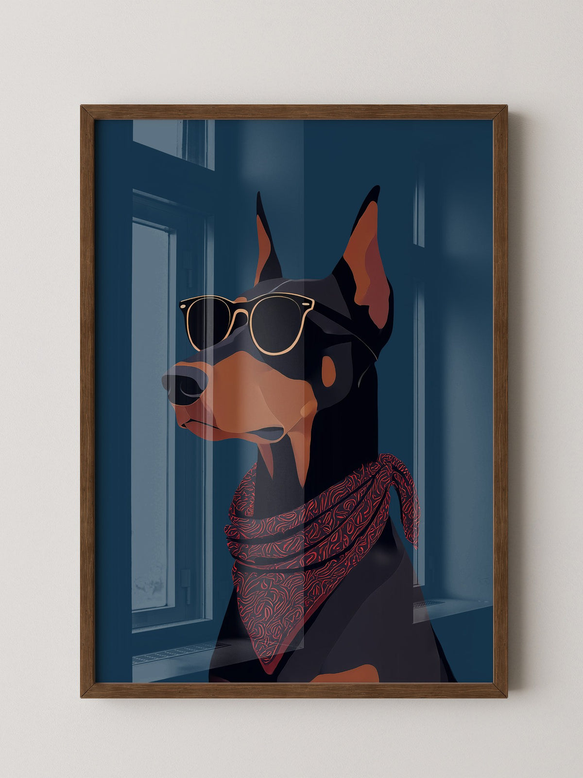 Dobermann Sonnenbrille Retro