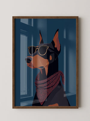 Dobermann Sonnenbrille Retro