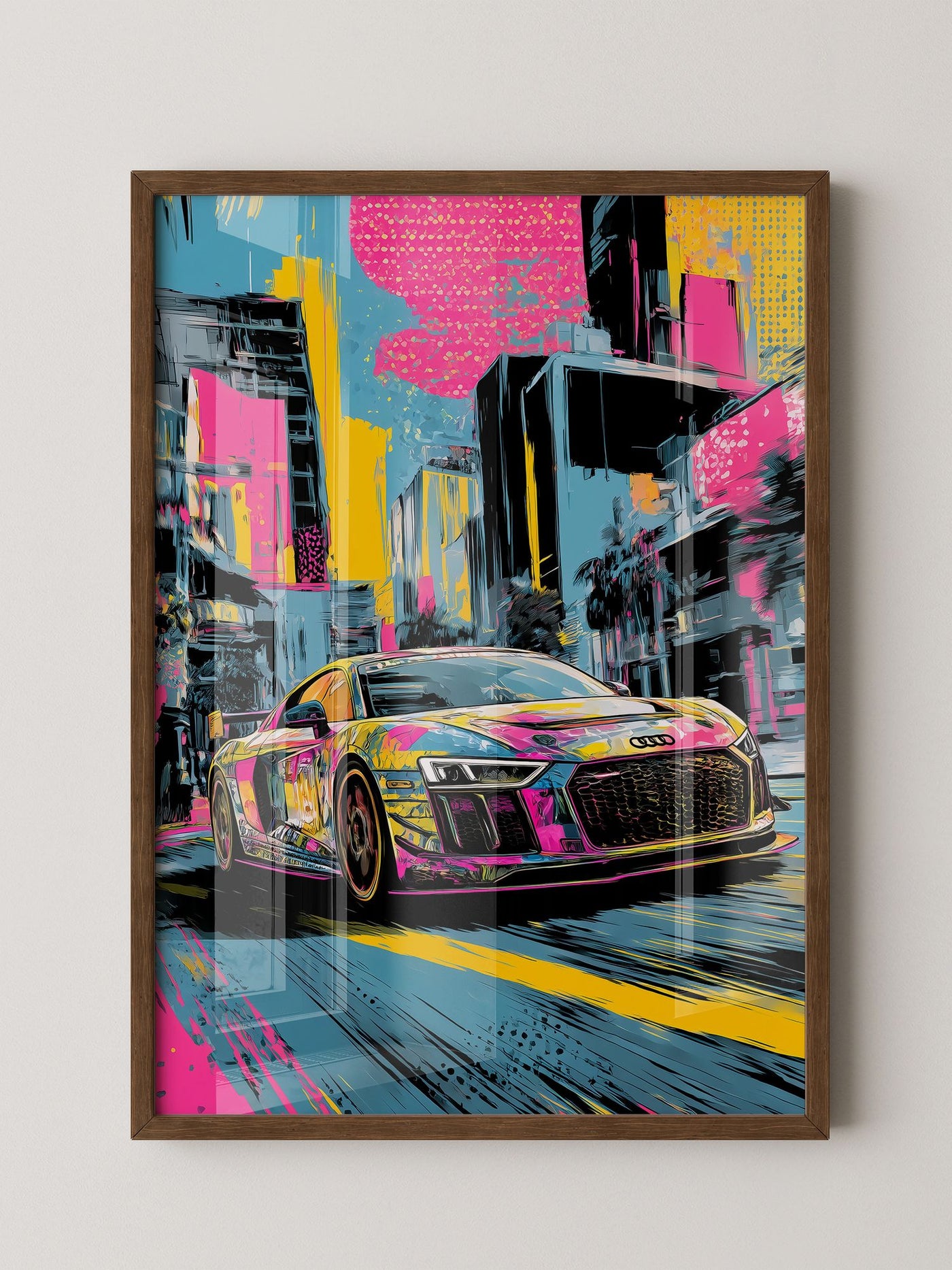 Sportwagen Pop-Art Stil
