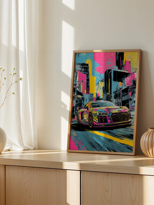 Sportwagen Pop-Art Stil