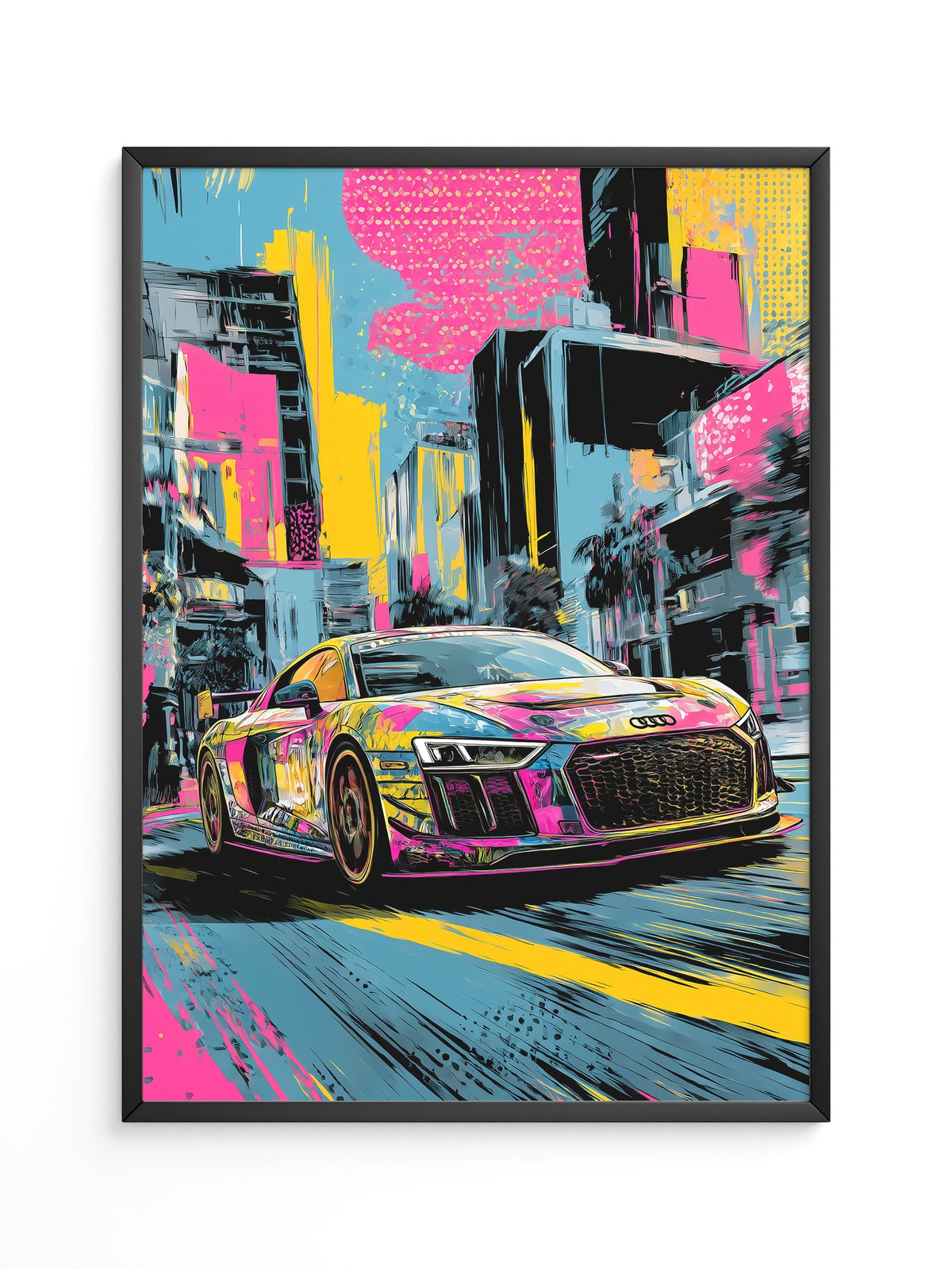Sportwagen Pop-Art Stil