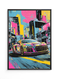 Sportwagen Pop-Art Stil