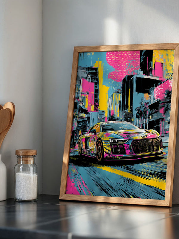 Sportwagen Pop-Art Stil