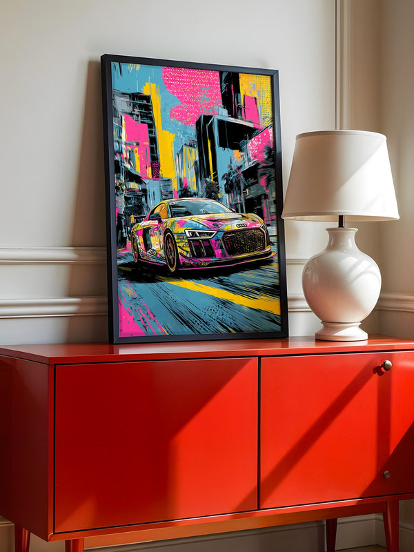 Sportwagen Pop-Art Stil