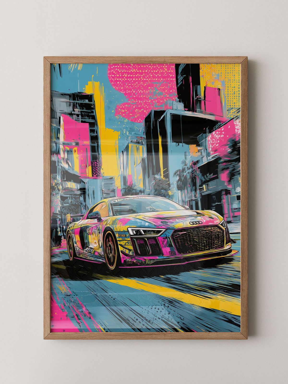Sportwagen Pop-Art Stil