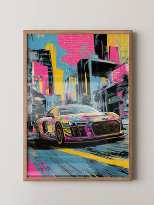 Sportwagen Pop-Art Stil