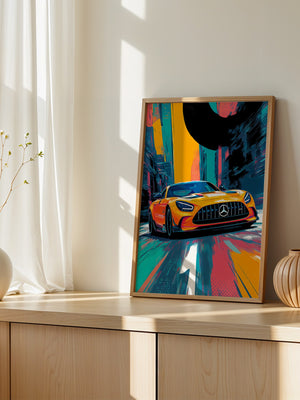 Sportwagen Comic-Stil Farbe