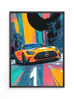 Sportwagen Comic-Stil Farbe