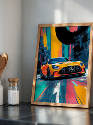 Sportwagen Comic-Stil Farbe