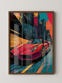 Roter Sportwagen Pop-Art Design