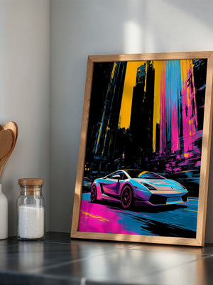 Sportwagen Neon Stadtfarben