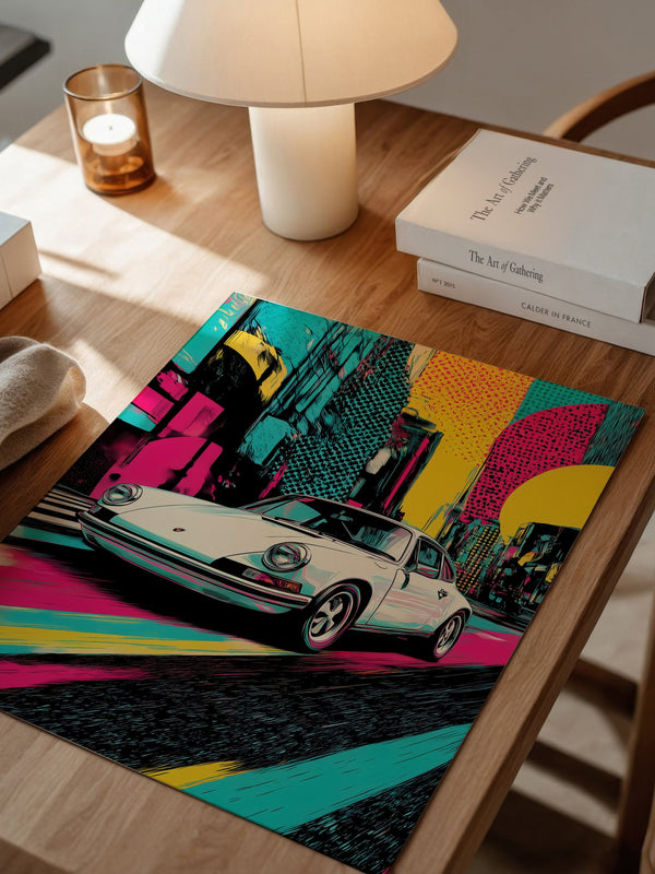 Porsche Retro Stadt Pop-Art
