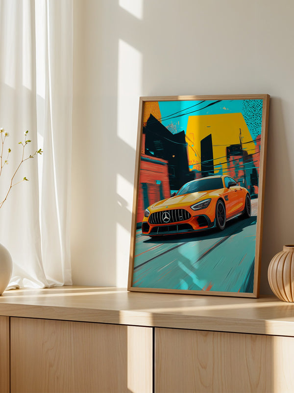 Sportwagen Stadt Neonfarben