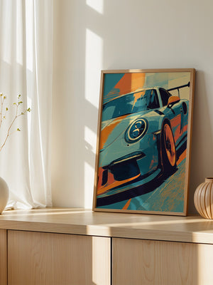 Porsche Sportwagen Popart Stil