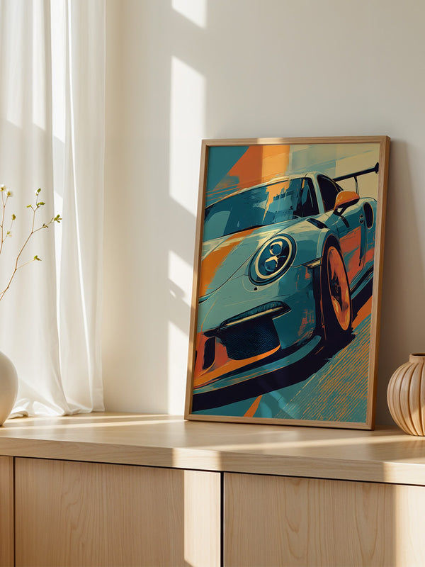 Porsche Sportwagen Popart Stil