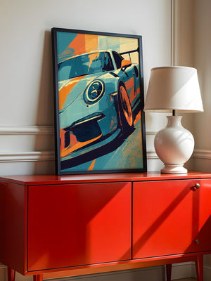 Porsche Sportwagen Popart Stil