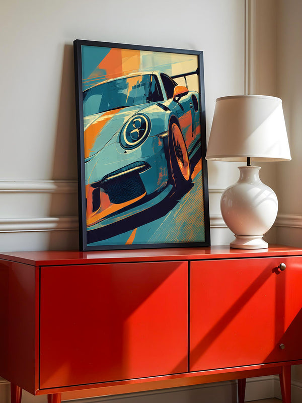 Porsche Sportwagen Popart Stil