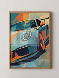 Porsche Sportwagen Popart Stil