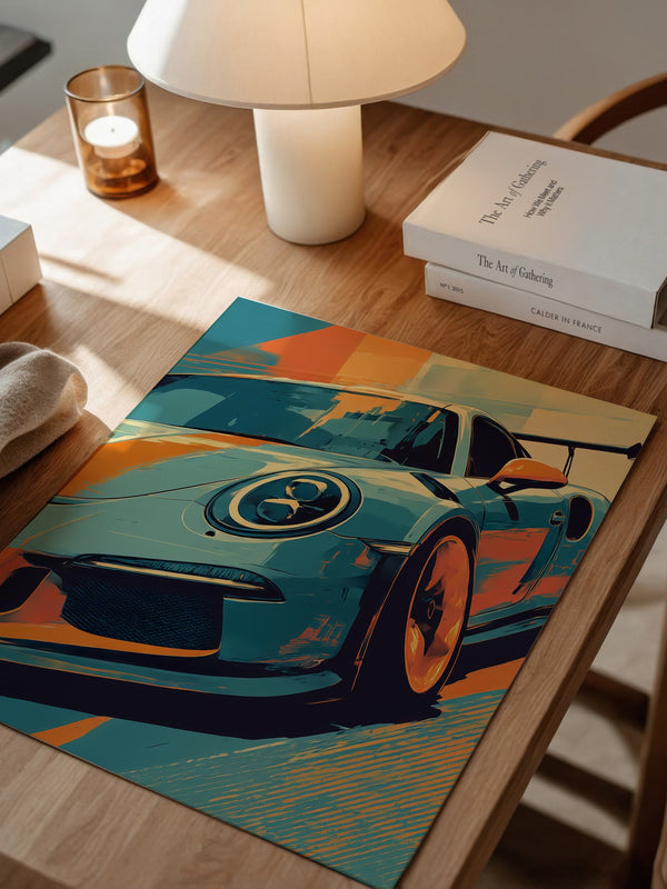 Porsche Sportwagen Popart Stil