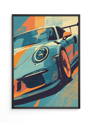 Porsche Sportwagen Popart Stil