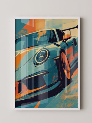 Porsche Sportwagen Popart Stil