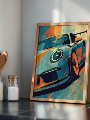 Porsche Sportwagen Popart Stil