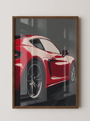 Porsche Rot Dynamisch Perspektive