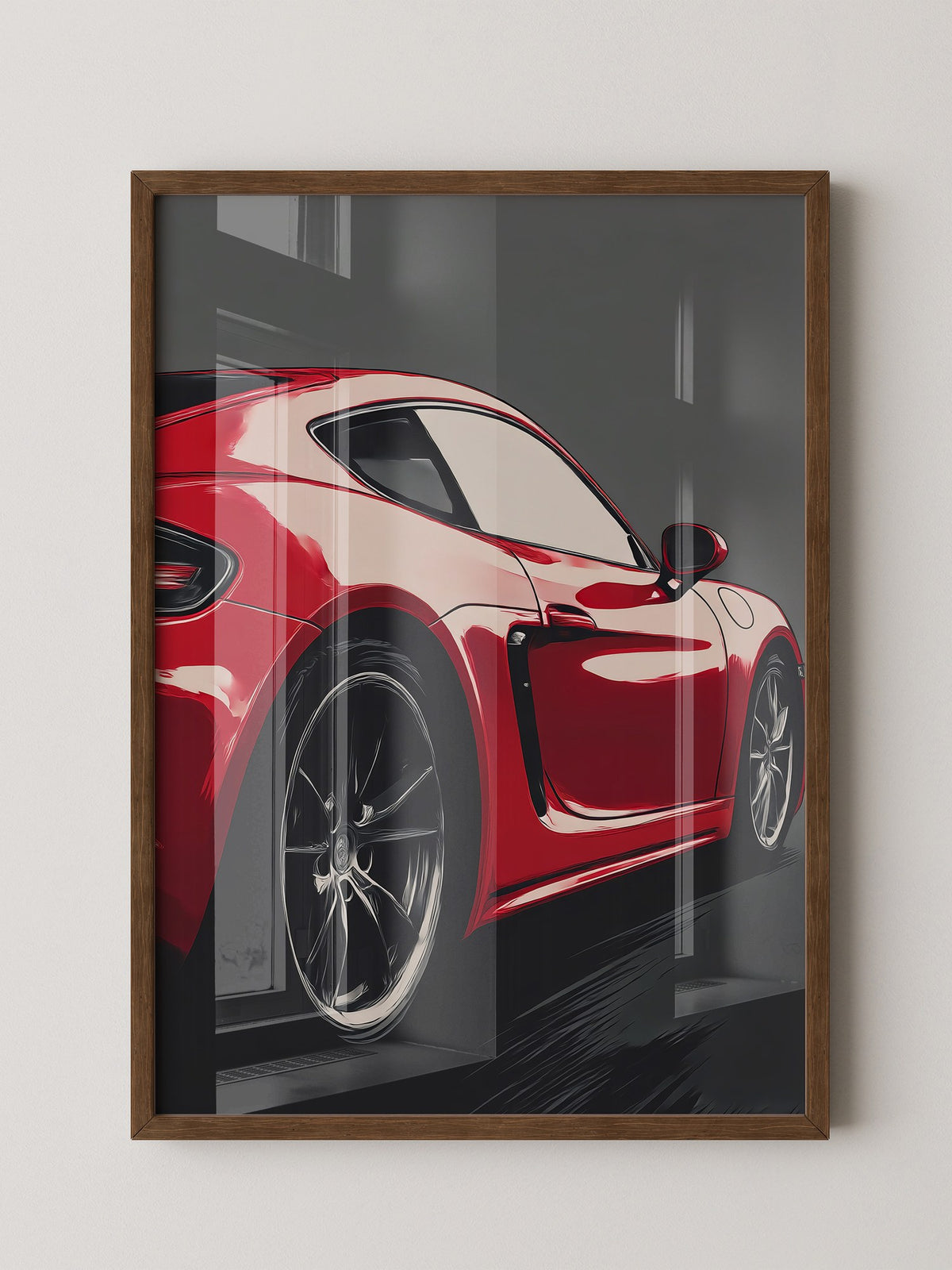 Porsche Rot Dynamisch Perspektive