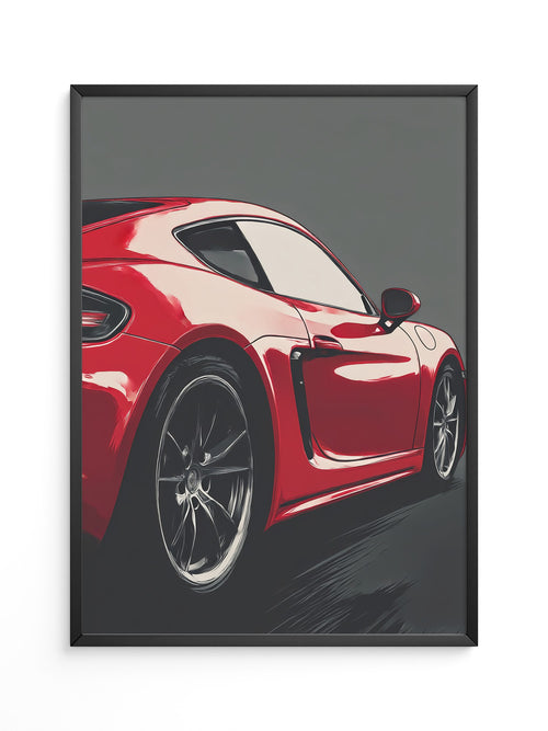 Porsche Rot Dynamisch Perspektive