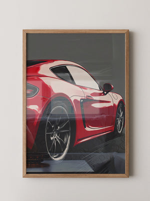 Porsche Rot Dynamisch Perspektive