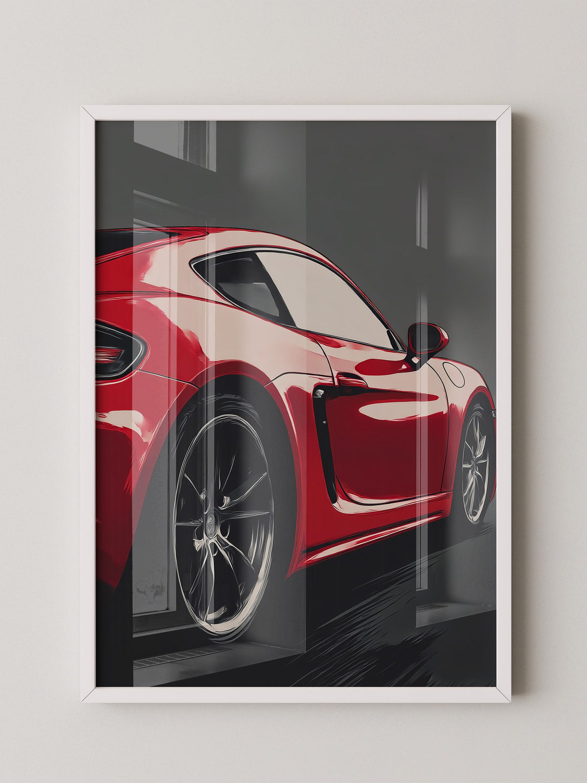 Porsche Rot Dynamisch Perspektive