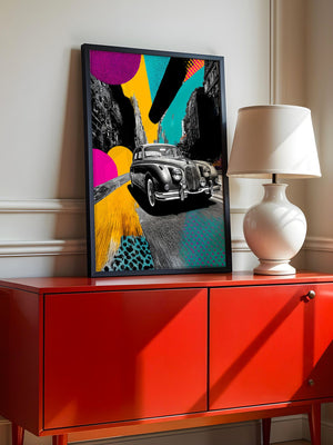 Pop-Art Oldtimer – Farbstarke Illustration mit Retro-Flair