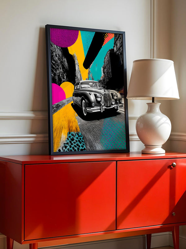 Pop-Art Oldtimer – Farbstarke Illustration mit Retro-Flair