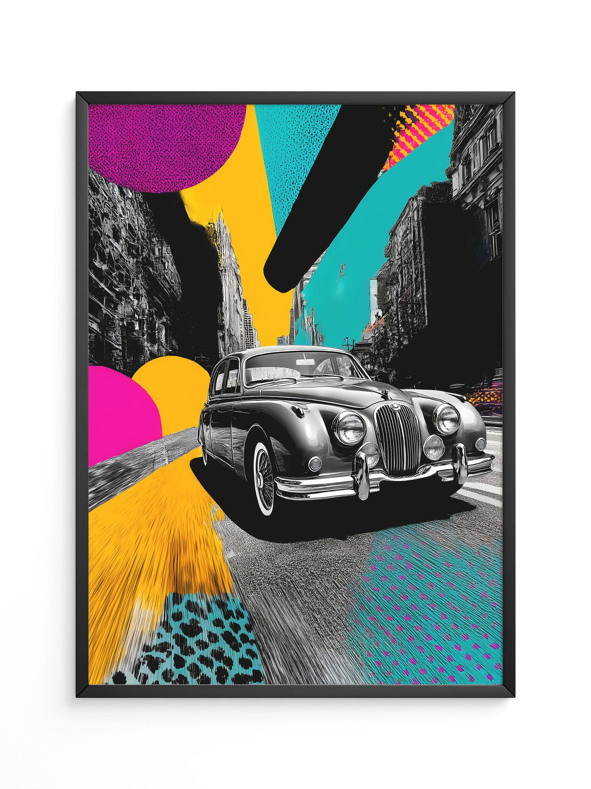 Pop-Art Oldtimer – Farbstarke Illustration mit Retro-Flair
