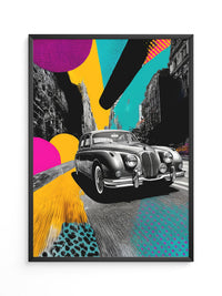 Pop-Art Oldtimer – Farbstarke Illustration mit Retro-Flair