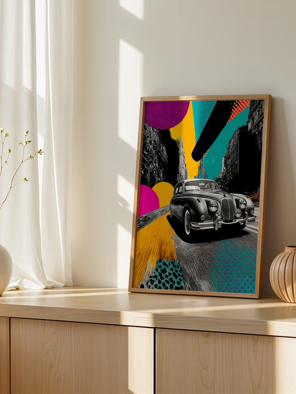 Pop-Art Oldtimer – Farbstarke Illustration mit Retro-Flair