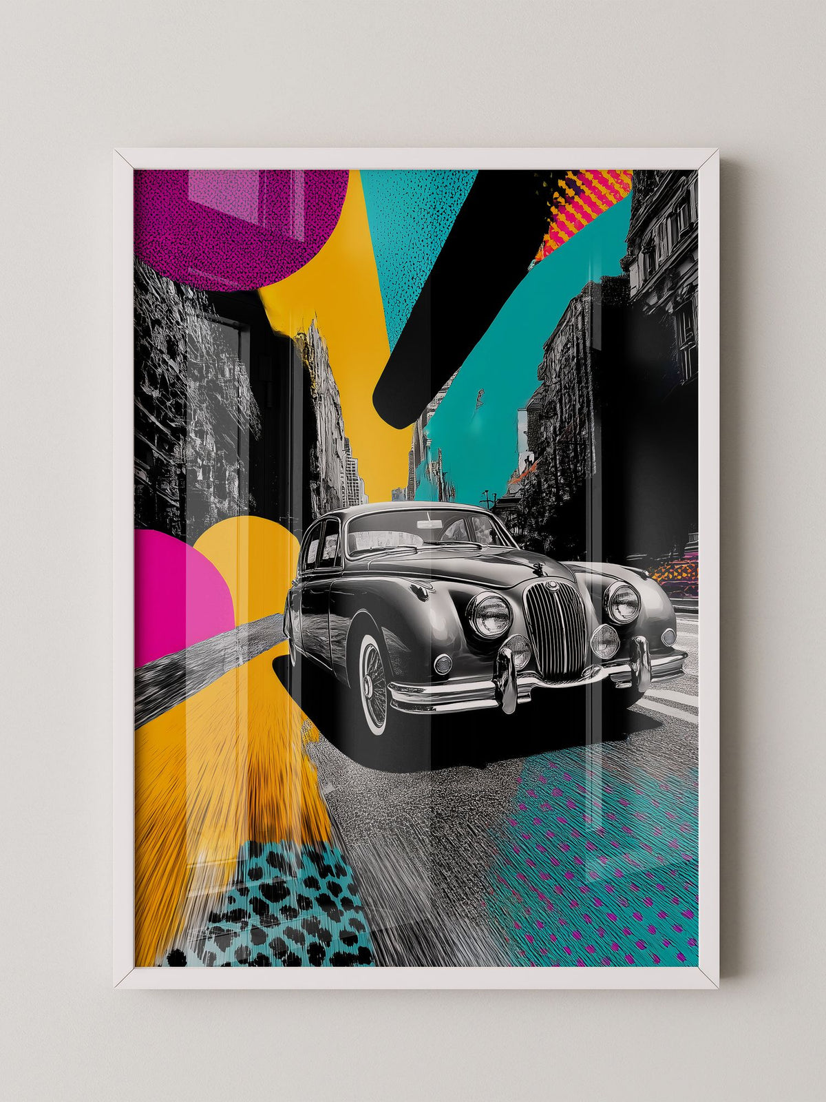 Pop-Art Oldtimer – Farbstarke Illustration mit Retro-Flair