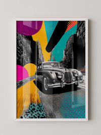 Pop-Art Oldtimer – Farbstarke Illustration mit Retro-Flair