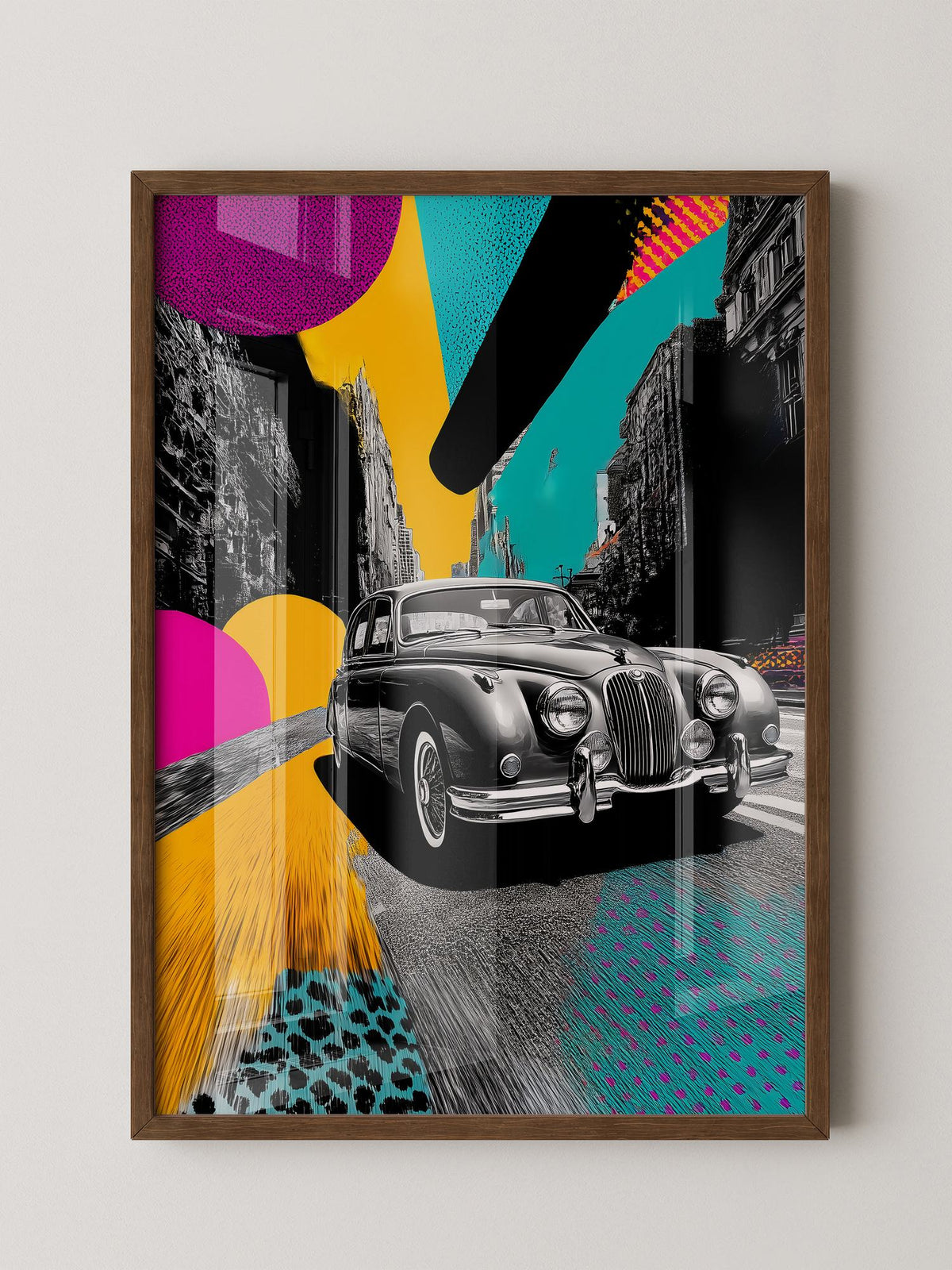 Pop-Art Oldtimer – Farbstarke Illustration mit Retro-Flair