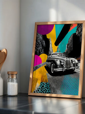 Pop-Art Oldtimer – Farbstarke Illustration mit Retro-Flair