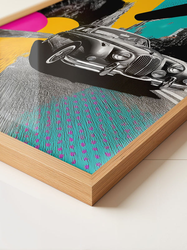 Pop-Art Oldtimer – Farbstarke Illustration mit Retro-Flair