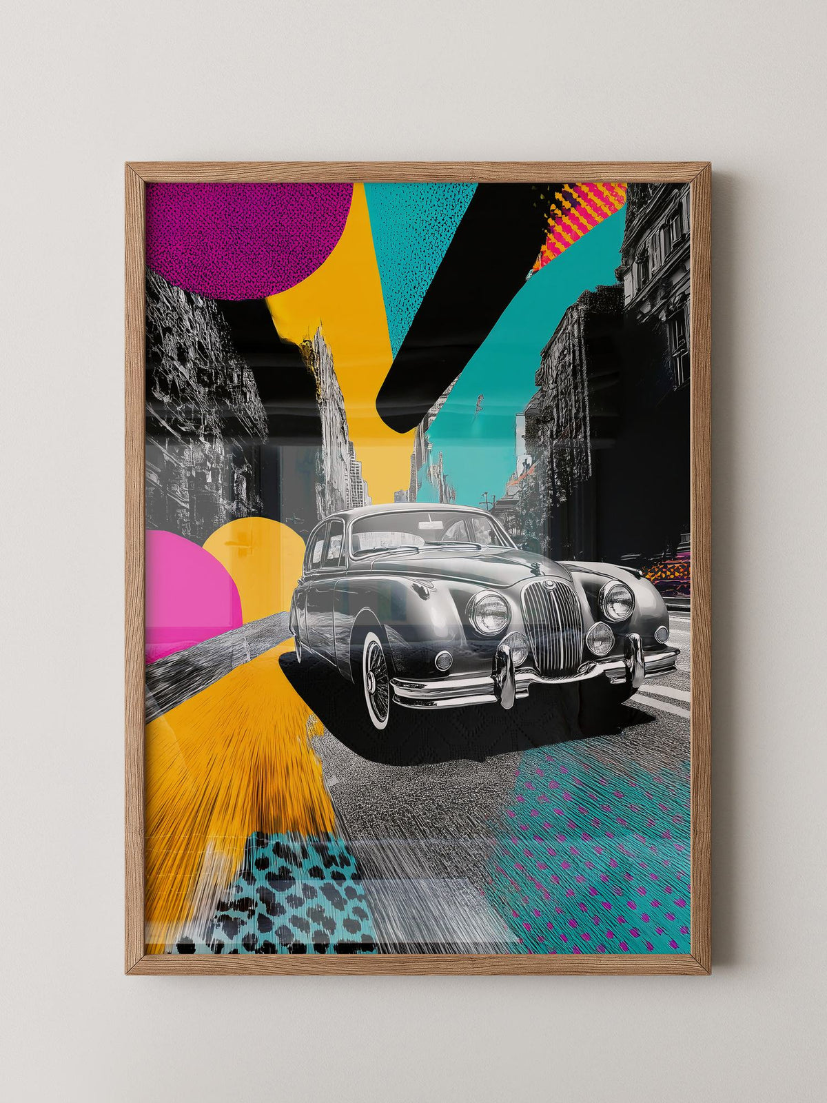 Pop-Art Oldtimer – Farbstarke Illustration mit Retro-Flair
