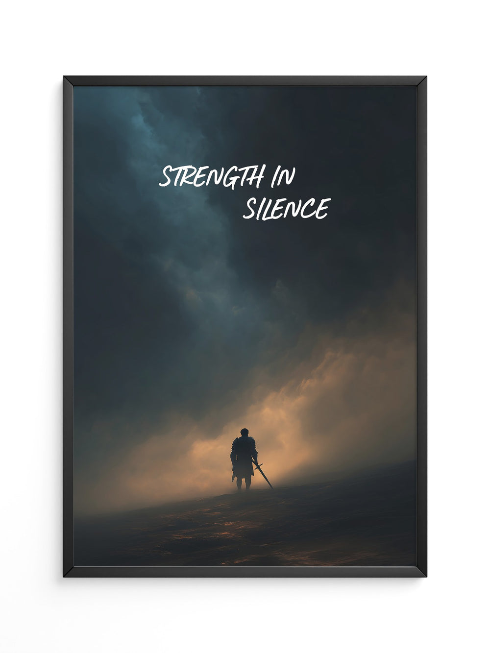 Krieger Silhouette Nebelstimmung