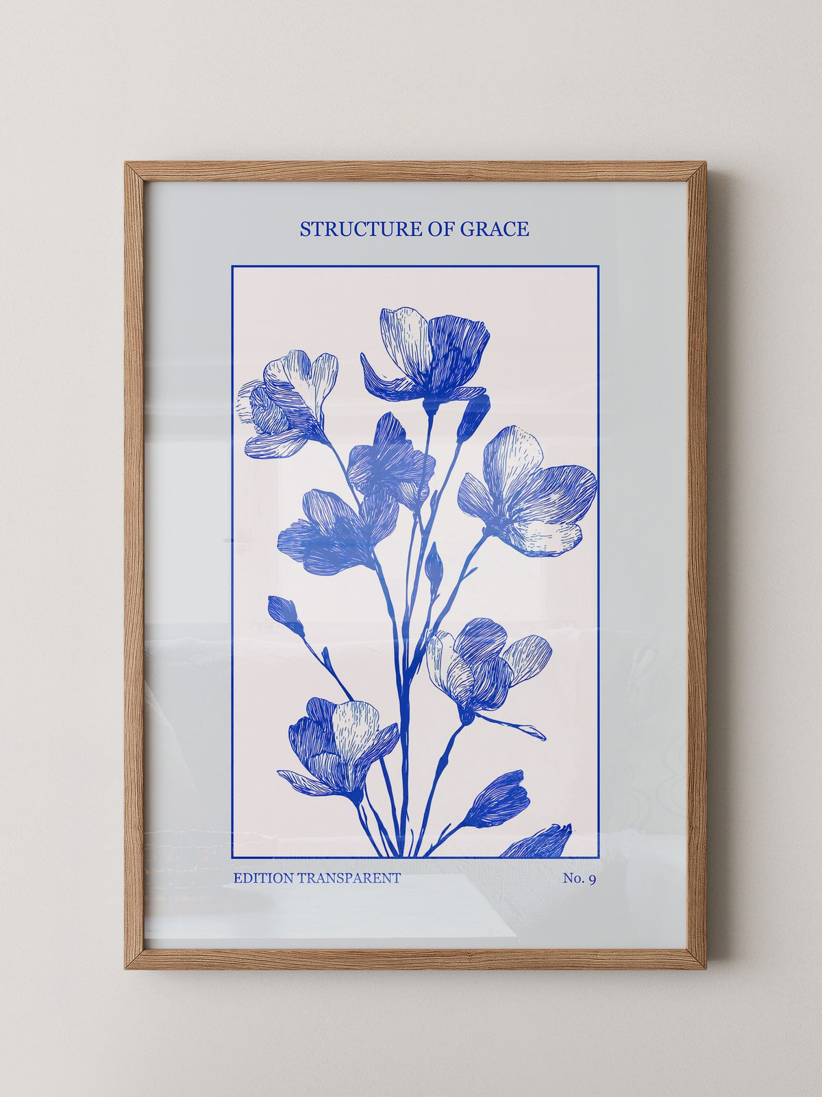Blaue Blumen grafisch minimalistisch