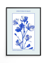Blaue Blumen grafisch minimalistisch