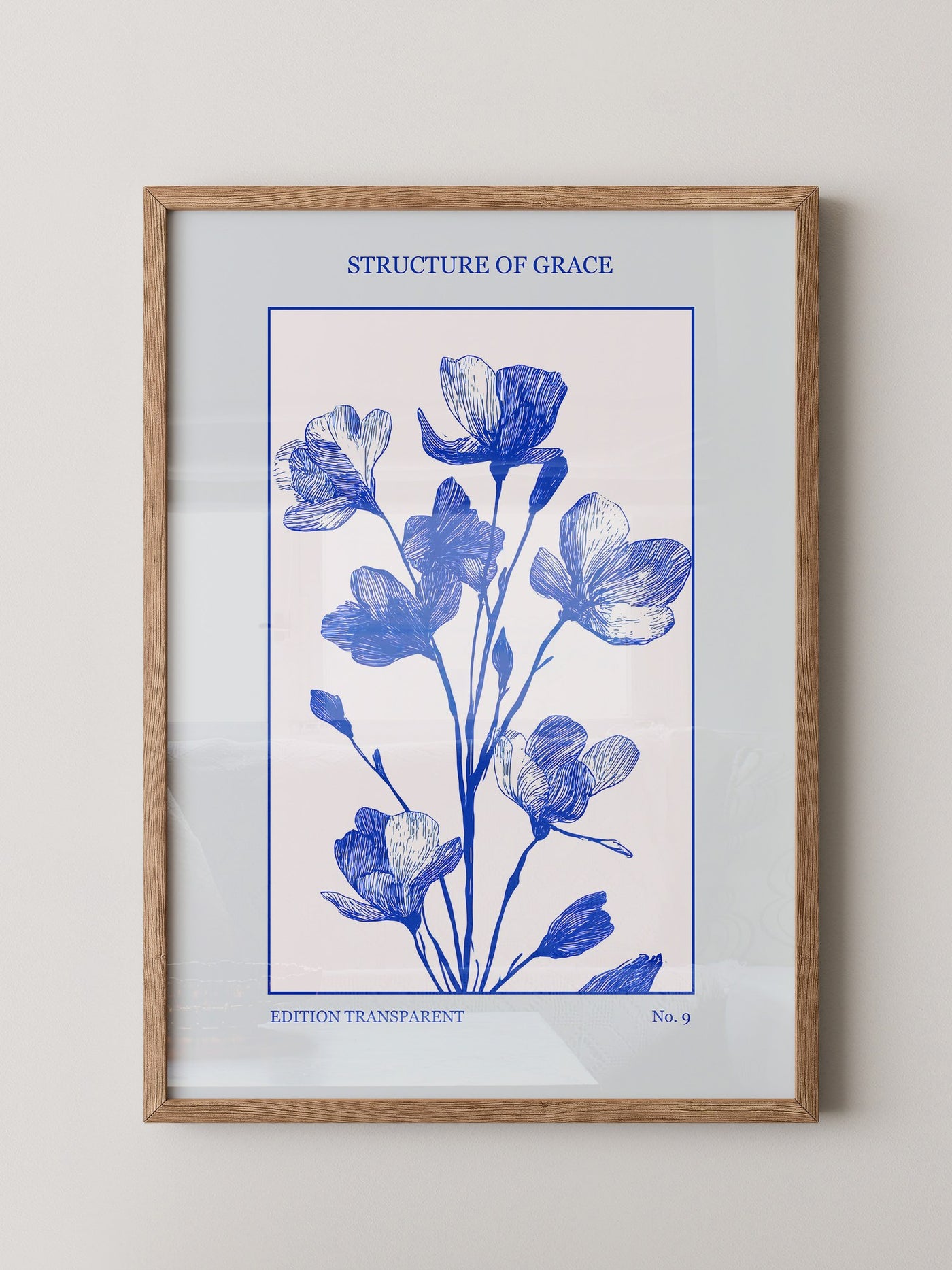 Blaue Blumen grafisch minimalistisch