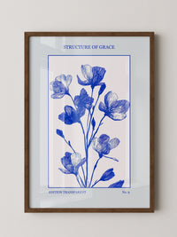 Blaue Blumen grafisch minimalistisch